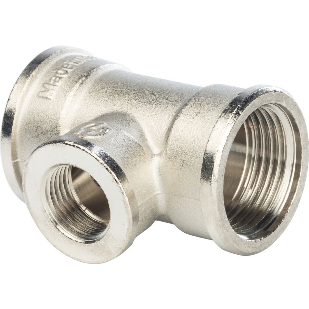 Тройник переходной ВВ 1х1/2х1 (никель) Stout