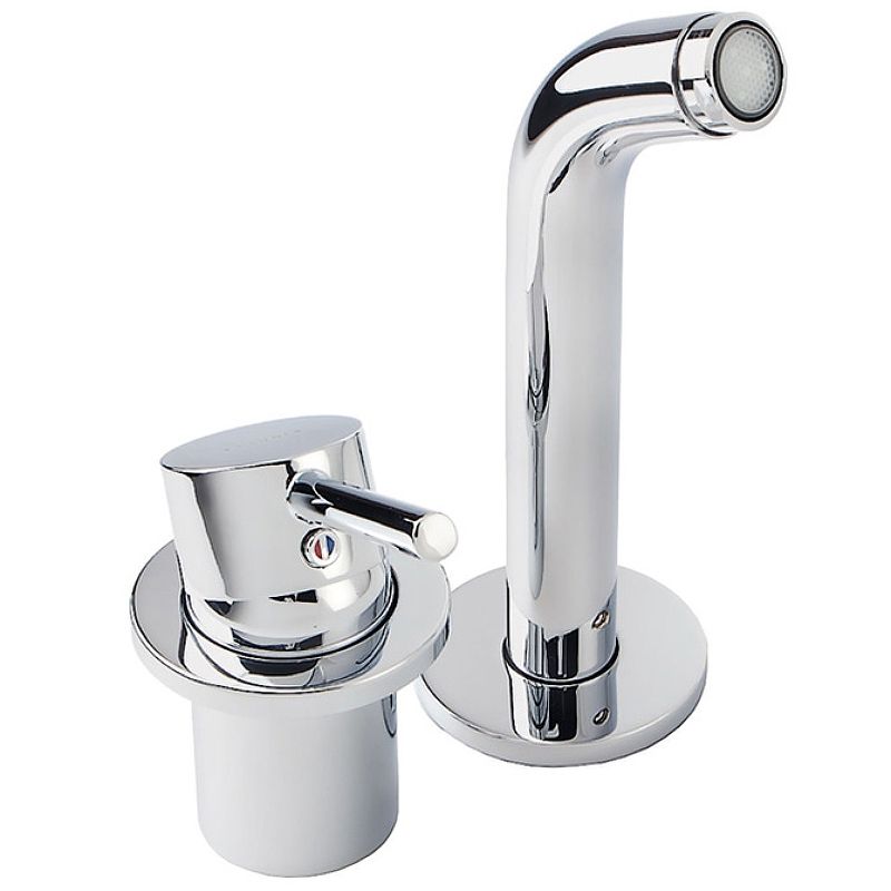 Смеситель для раковины встраиваемый BOZZ (излив 230 мм) на 2 отверстия, хром KLUDI