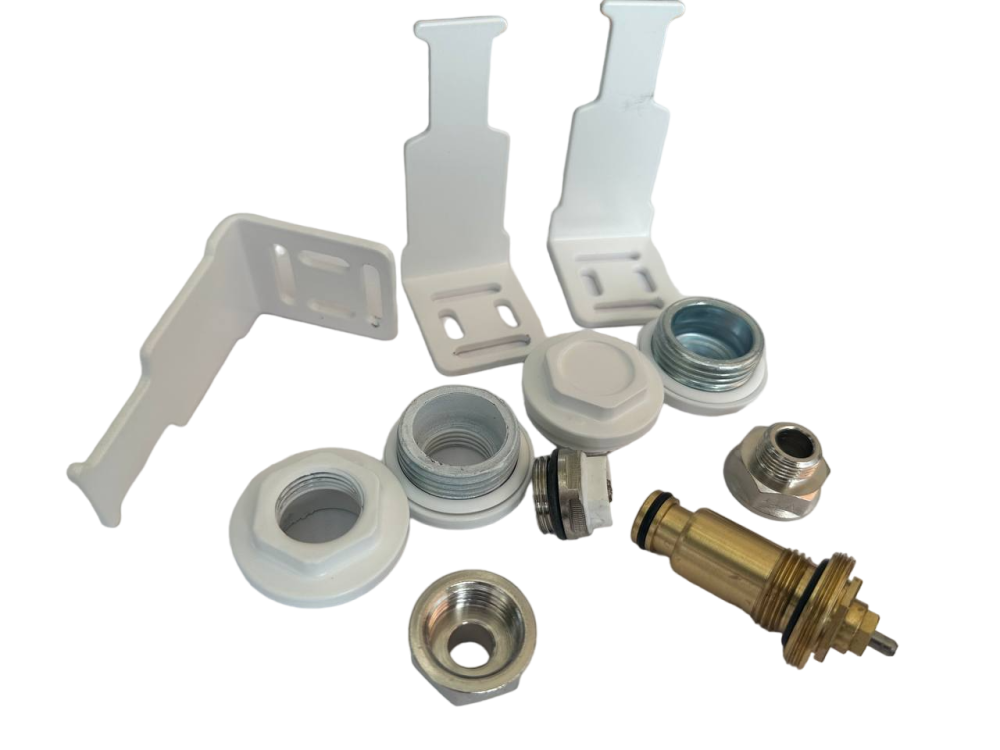 Комплект нижнего подключения Silver RAL 9016 матовый