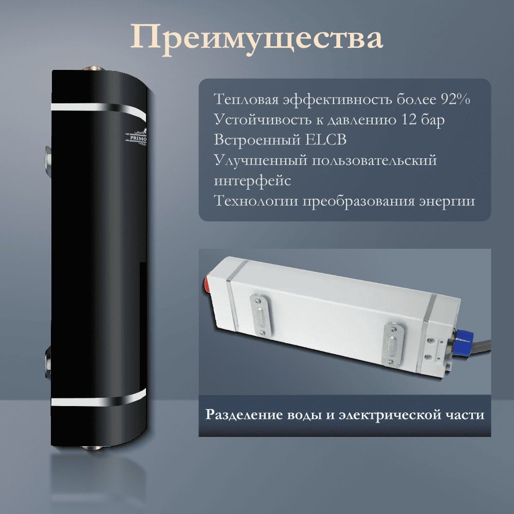 Водонагреватель проточный IQ 5,5 кВт, черный, PRIMOCLIMA