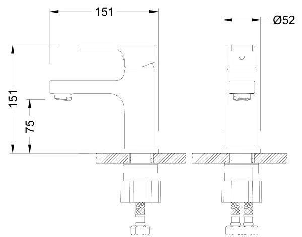 Смеситель для умывальника AURA монолитный, хром/синий, LEMARK