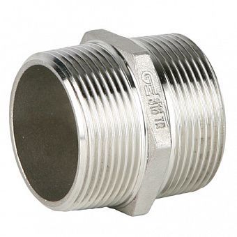 Ниппель Н-Н DN 3/8, PN20, нерж. сталь AISI316