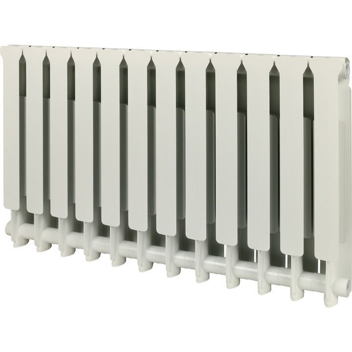 Радиатор алюминиевый STOUT Bravo 500 12 секций белый боковое подключение RAL9010