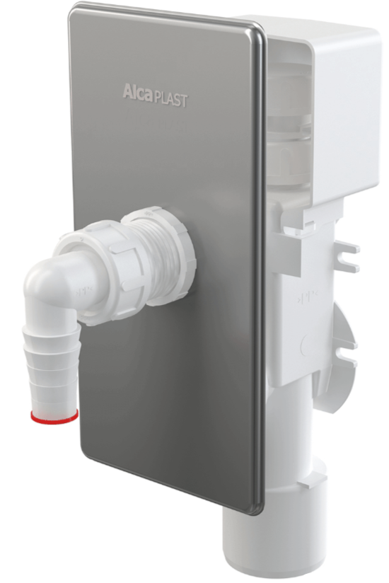 Сифон для стиральной машины, под штукатурку Хром Dn 40/50 ALCA PLAST