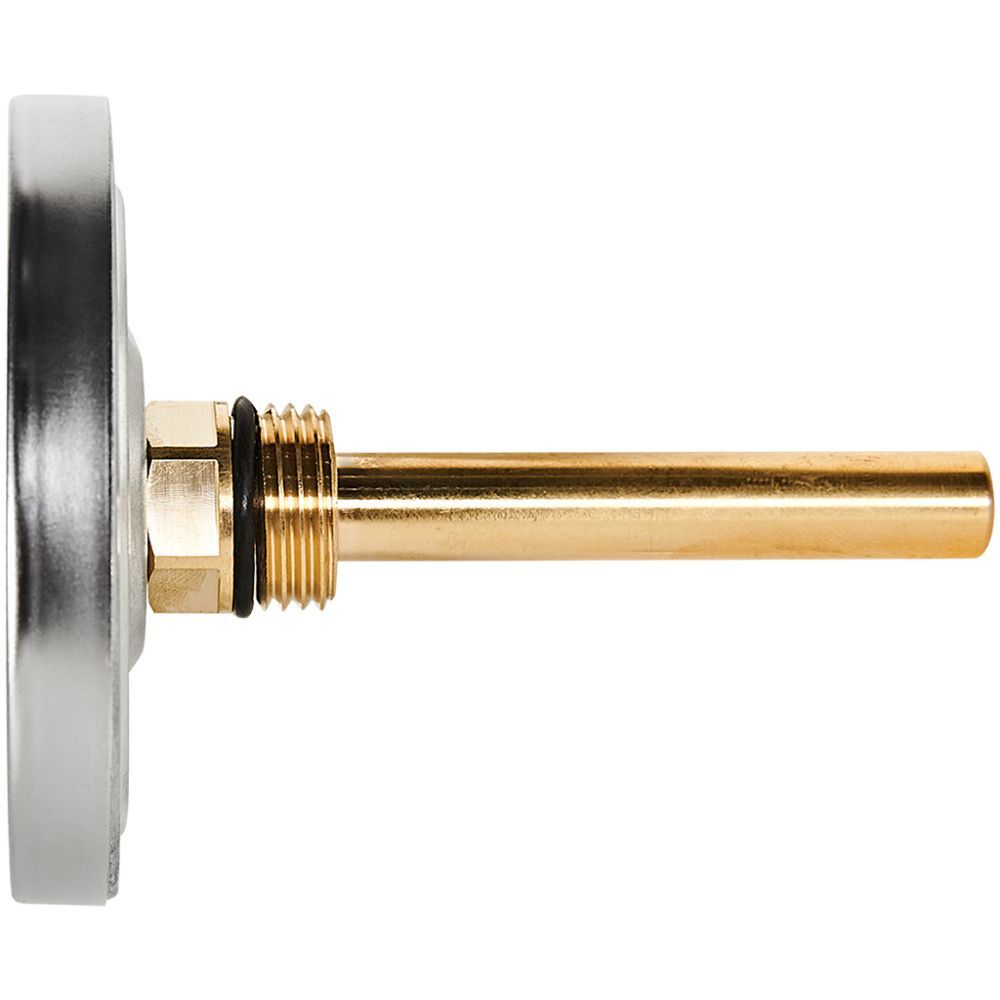 Термометр биметаллический осевой с погружной гильзой. Корпус Dn 80 мм, гильза 75 мм 1/2 , 0...120°С