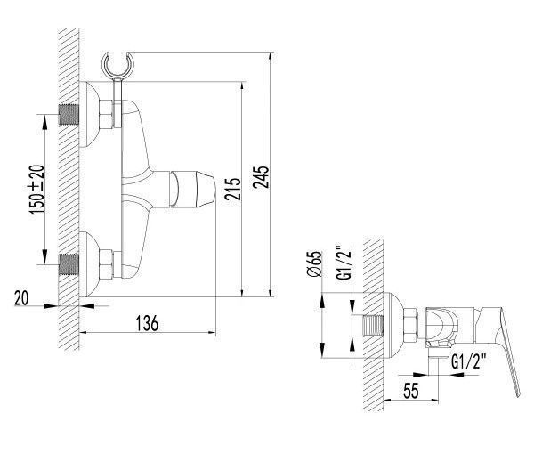 Смеситель для душа Partner (с лейкой и шлангом) хром LEMARK