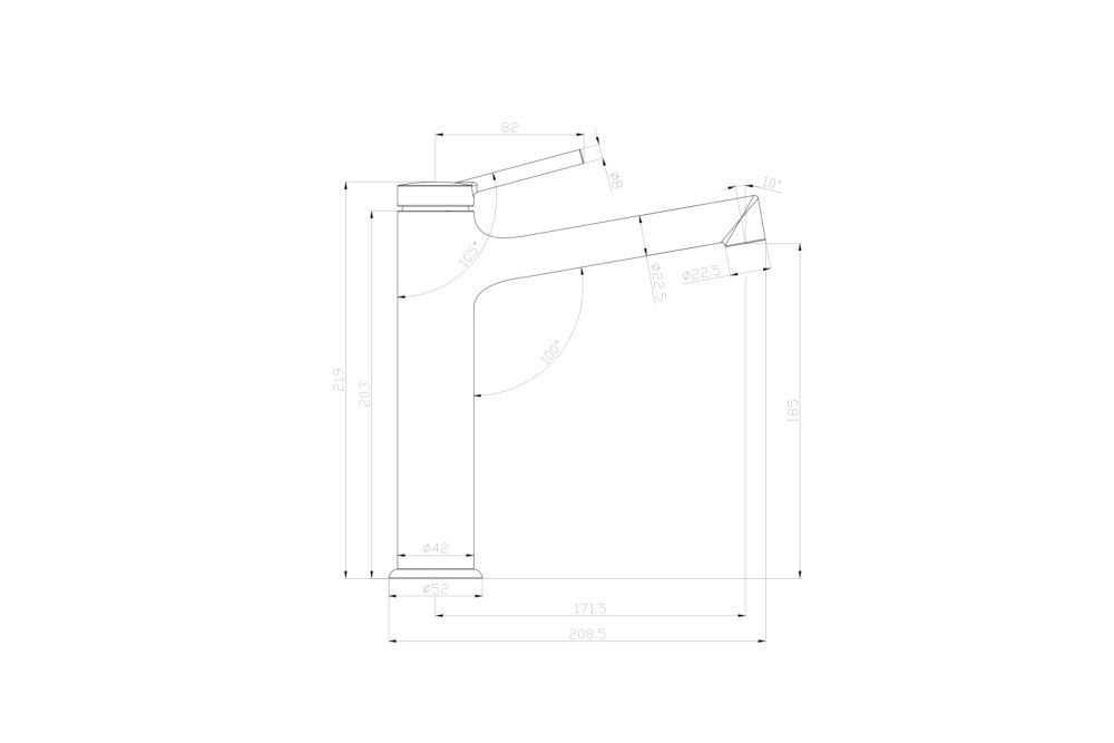 Смеситель для умывальника MINIMA, средний, монолитный, хром, LEMARK