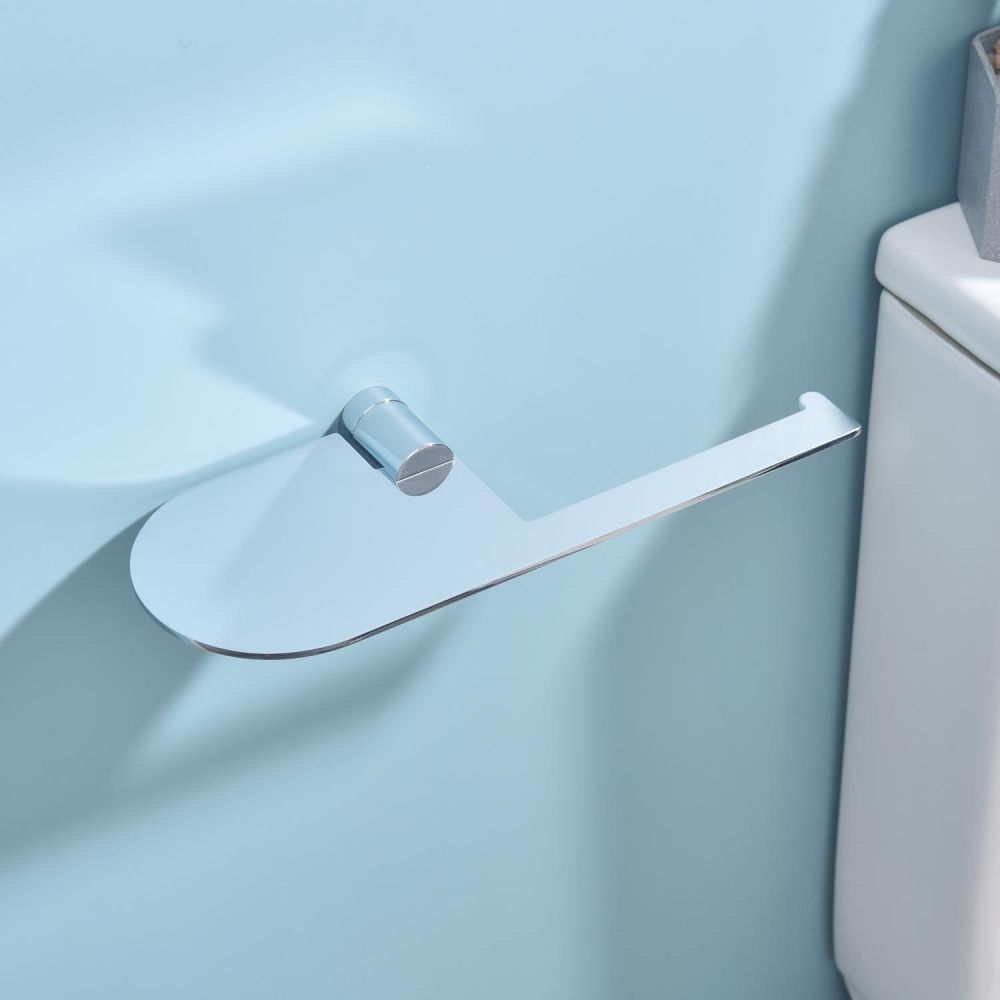 Бумагодержатель с полочкой для телефона (круг), Хром, RAGLO