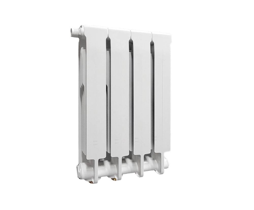 Радиатор биметаллический 500/90 мм  4 секции нижнее подключение справа Теплоприбор