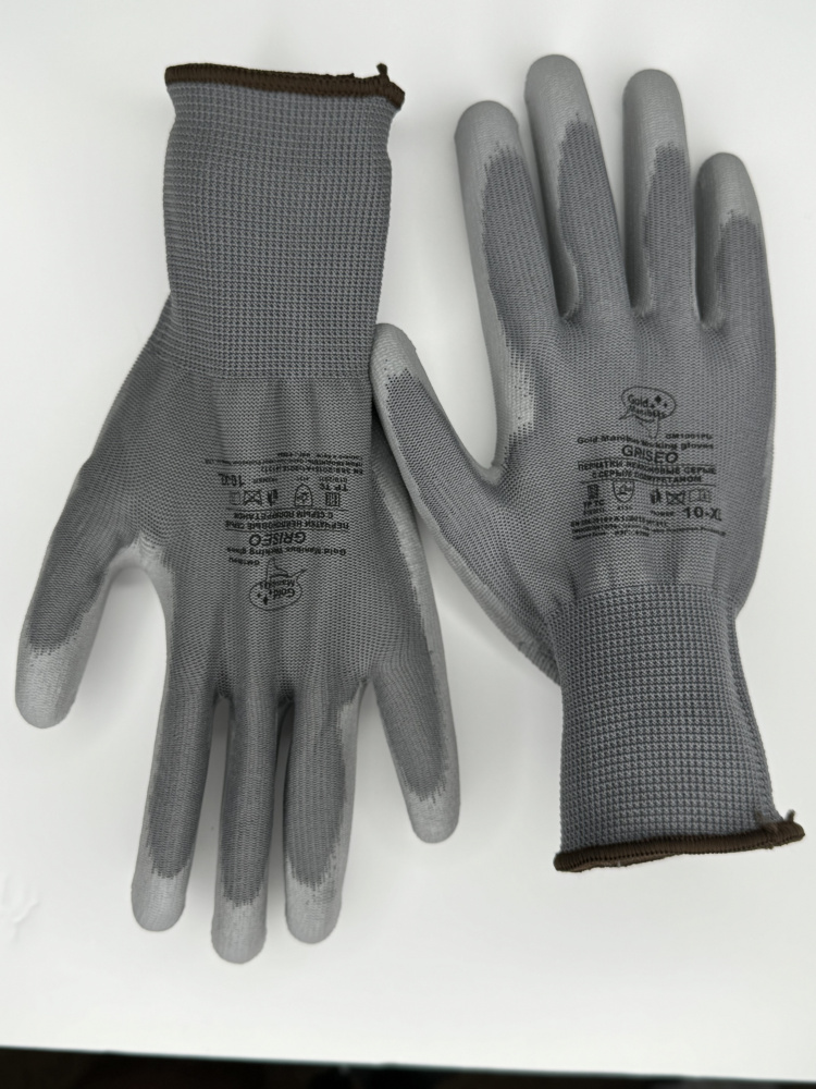 Перчатки нейлоновые серые с полиуритановым покрытием р.10 (XL) GM1001PU-grey-10 Griseo