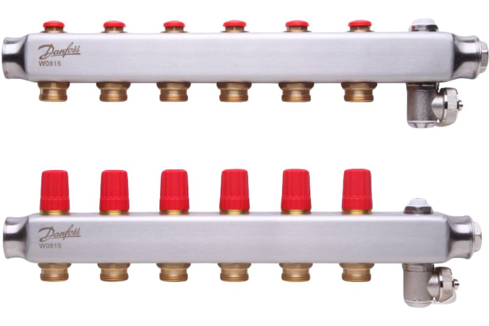 Коллекторы SSM-6 без расходомеров, для 6 контуров, нержавейка