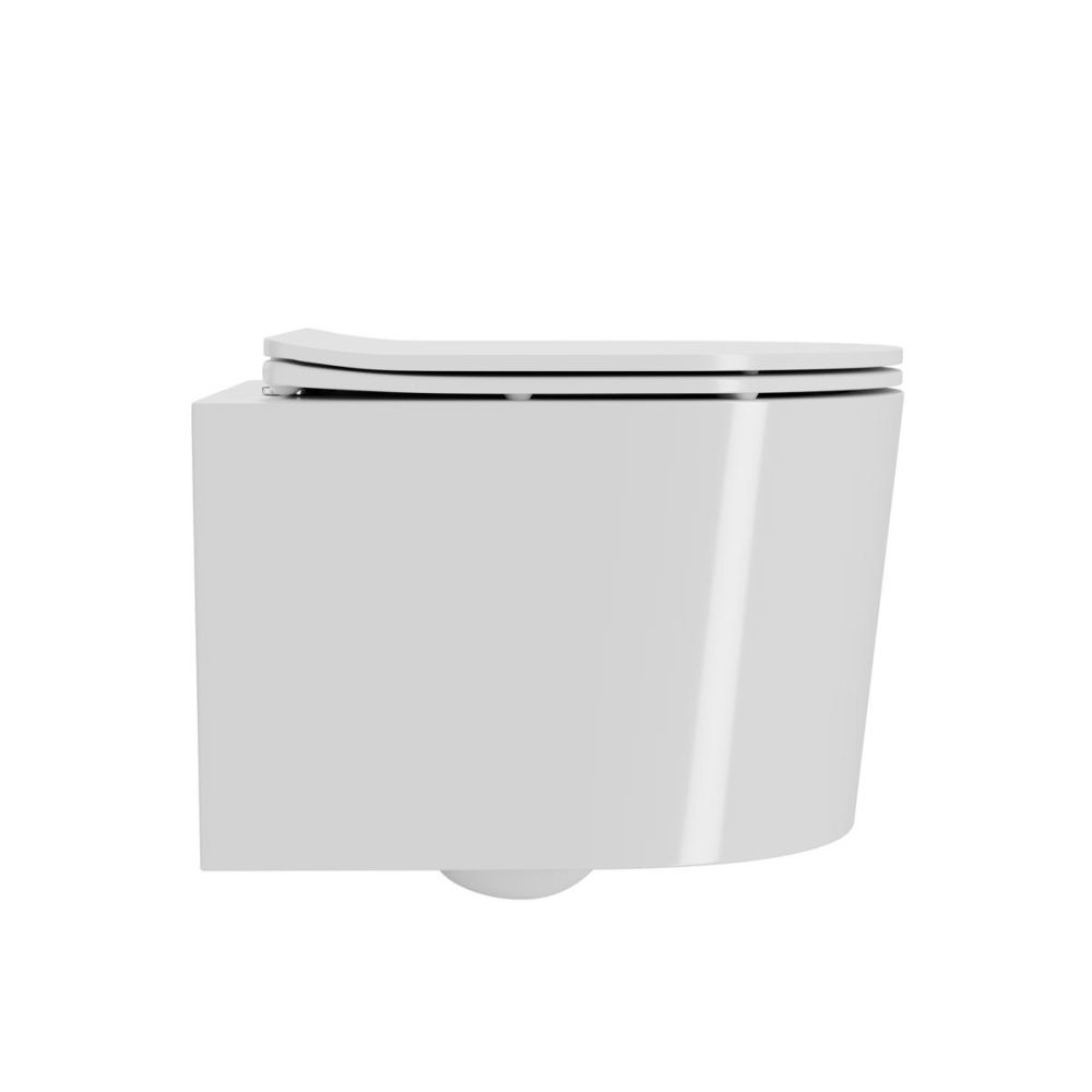 Унитаз подвесной Веста безободковый, белый, быстросъемное сиденье с микролифтом POINT