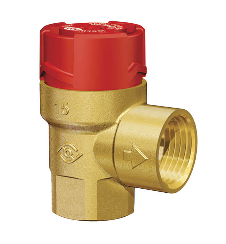 Клапан предохранительный Prescor 1/2" х 1/2" (ВР) P=1,5 бар, Тмах.=120оС