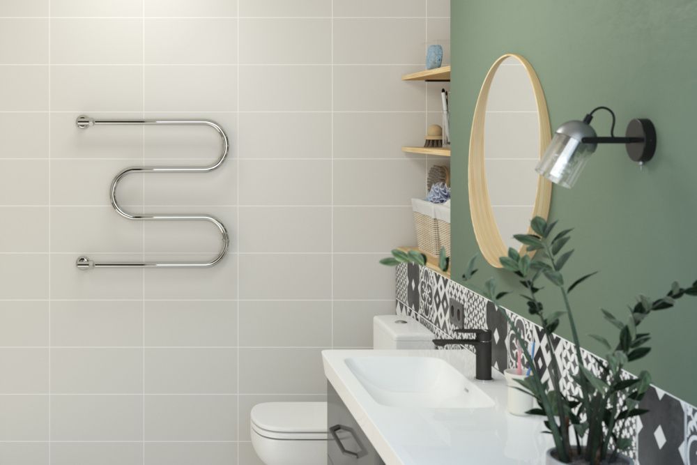 Полотенцесушитель М-образный 600х600, G 1" без кронштейна нерж. ст., полировка Стилье