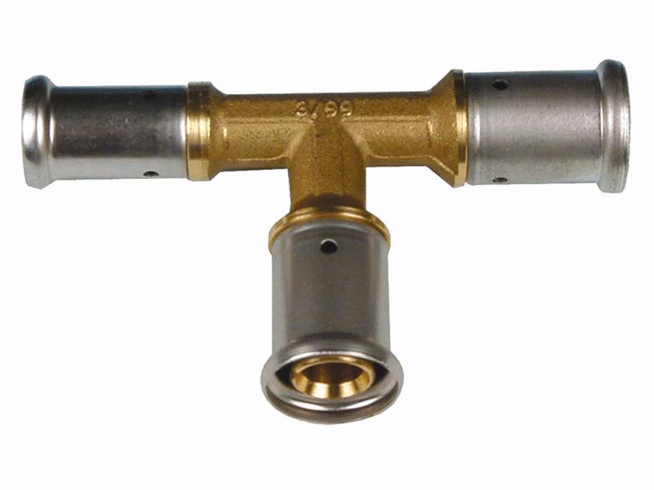 Тройник 26-26-16 латунь, пресс HENCO