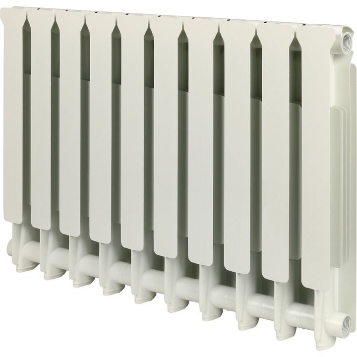 Радиатор алюминиевый STOUT Bravo 500 10 секций белый боковое подключение RAL9010
