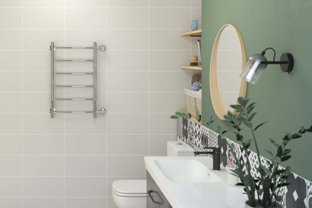 Полотенцесушитель "Версия - Б2" 600х400 (6 перекладин) Г 18, нержавеющая сталь, полировка, Стилье