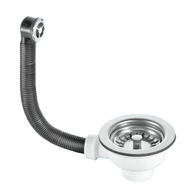 Выпуск для кухонной мойки с круглым переливом (d=115мм, выход 1 1/2) Хром McAlpine