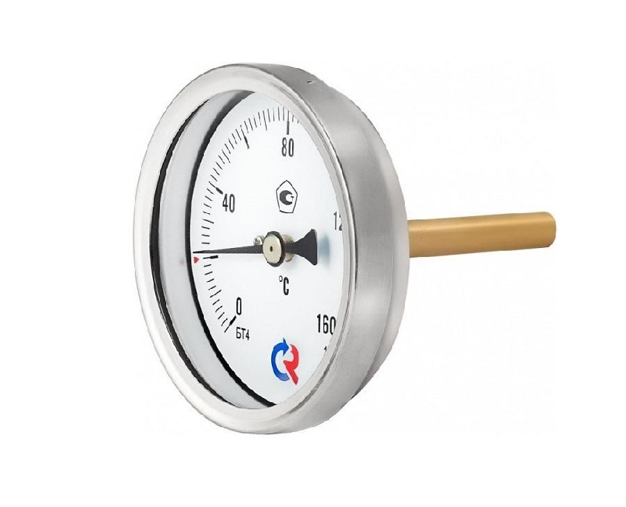 Термометр биметаллический БT-51.211, 100мм (0...+120C) G1/2", L64, кл.т.1,5, аксиальный 