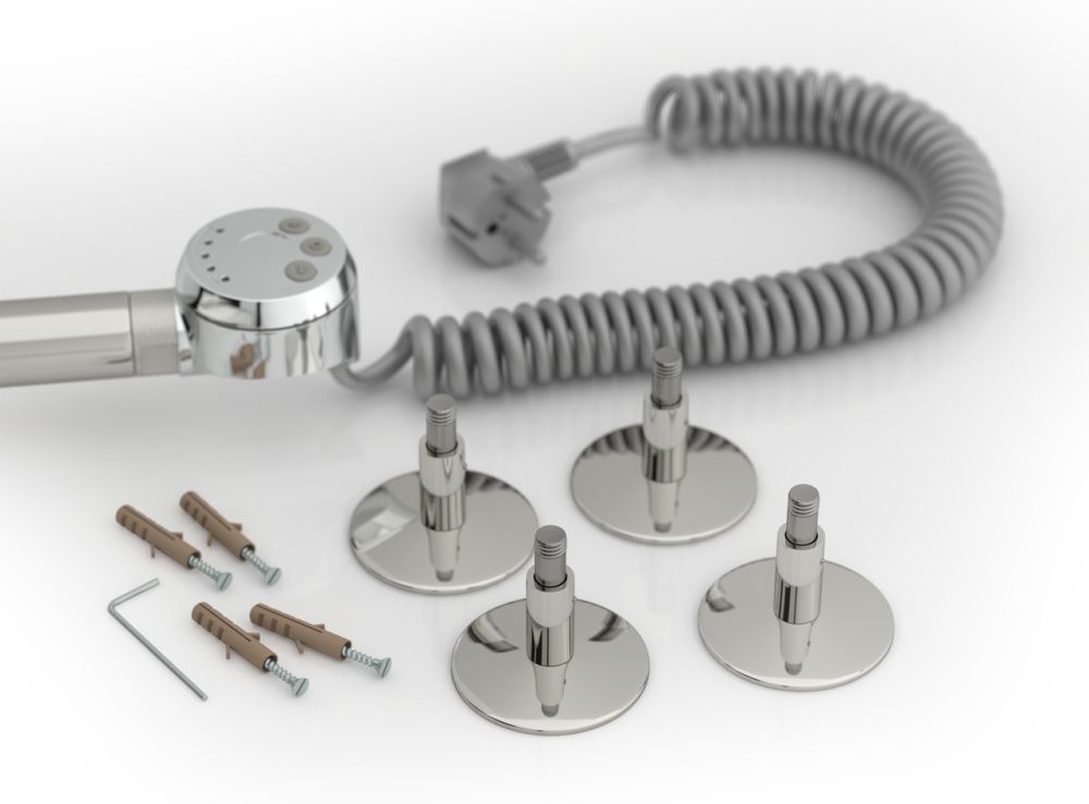 Полотенцесушитель электрический №20 ТП, 600х500 (Полка + 5) П16, хром, Стилье