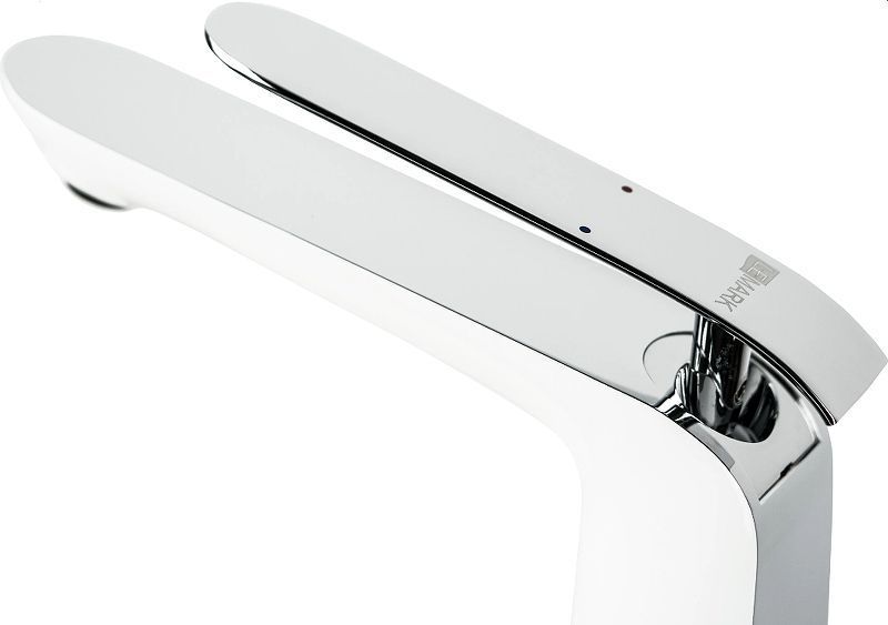 Смеситель для умывальника MELANGE, монолитный, высокий, хром/белый, LEMARK