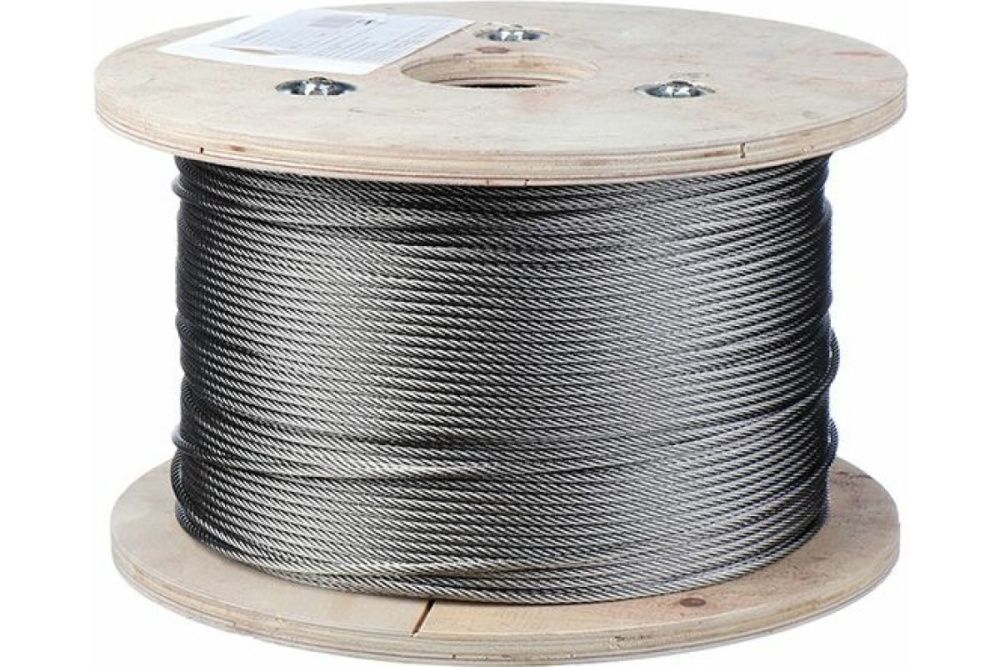 Трос нержавеющий средней жесткости 3мм А2 7*7 (кратно 10 м, бухта 500м)