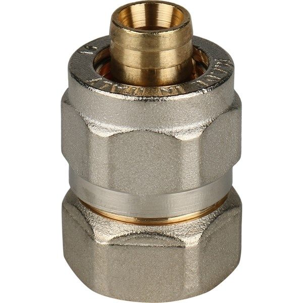 Муфта ВР 16х1/2" (обжим) латунь Stout