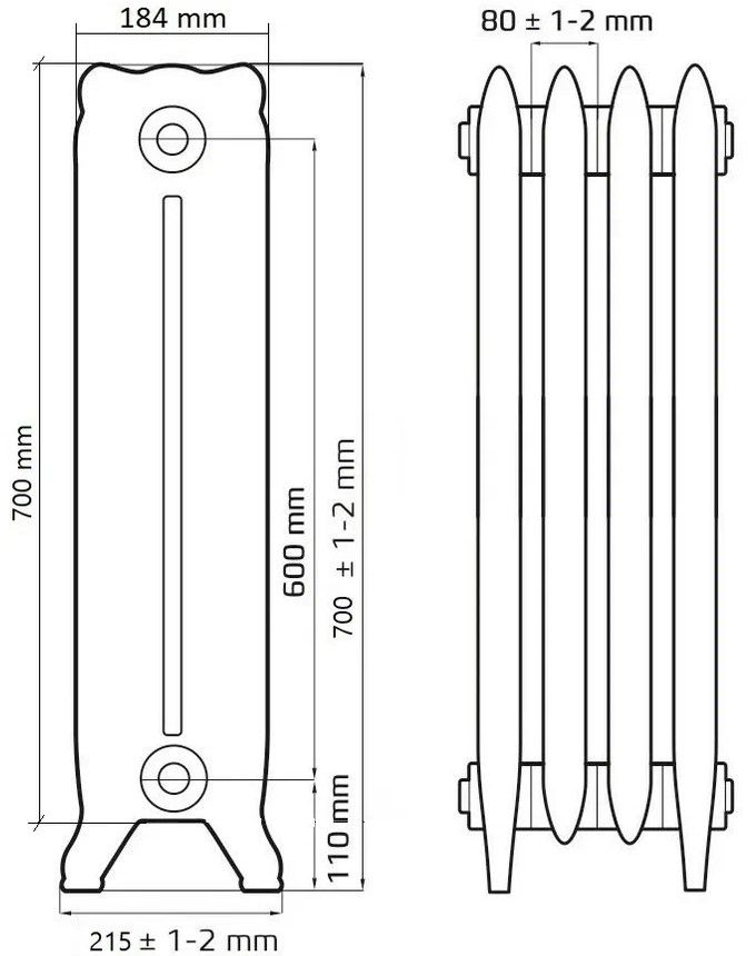 Радиатор чугунный Радимакс WINDSOR 600 (цена за секцию)   