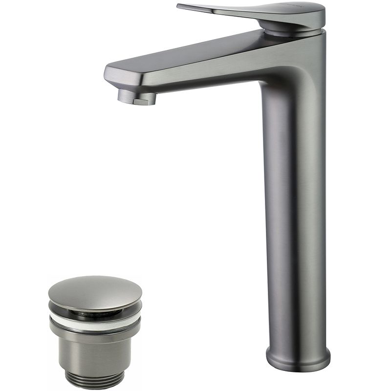 Смеситель для умывальника Bronx, высокий, монолитный, графит, с выпуском LEMARK