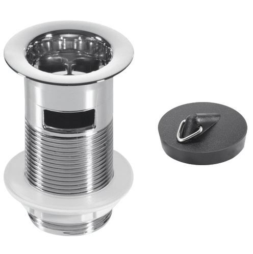 Выпуск пластиковый с резиновой пробкой (с переливом) (d= 1 1/4) хром McAlpine