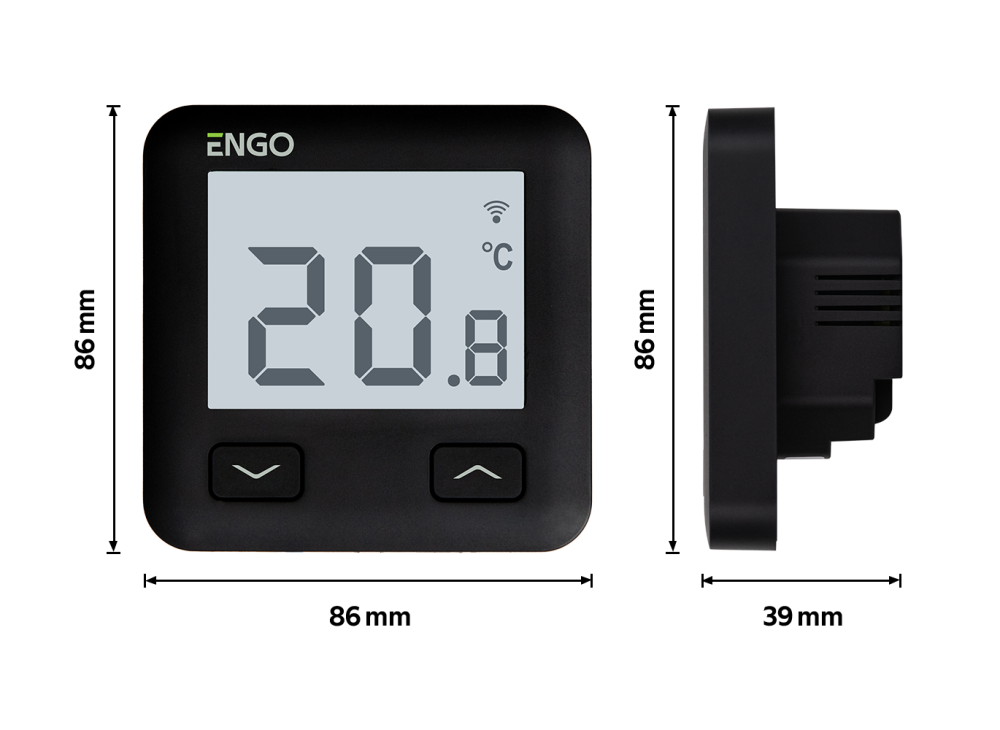 Терморегулятор программируемый встраиваемый, черный, управляемый через интернет  E10B230WiFi ENGO