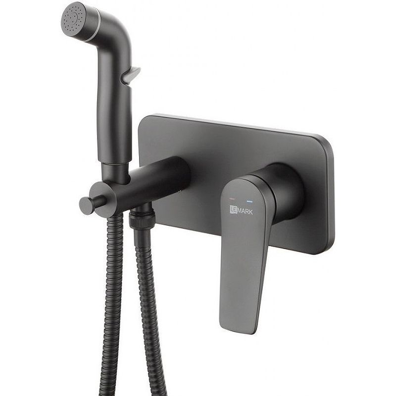 Смеситель с гигиеническим душем Bronx, встраиваемый (черный), LEMARK Смеситель с гигиеническим душем Bronx, встраиваемый (черный), LEMARK