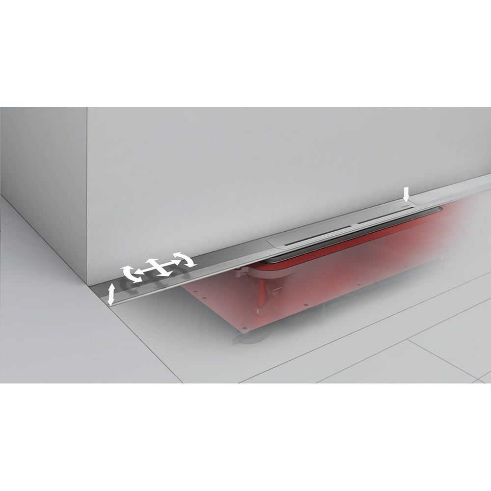 Комплект drainprofile 900мм Сатин с сифоном 673002 DN50 бок.слив с решеткой для волос, опорами TECE