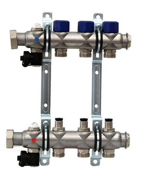Коллектор с вент. вставками на  3 выхода 3/4" евроконус FRAENKISCHE