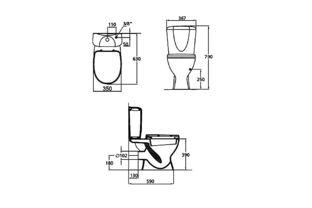 Унитаз напольный Eurovit с сиденьем и крышкой функцией плавного закрытия (W301801) IDEAL STANDARD