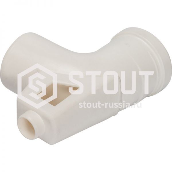Угол конденсац. 87° DN80 м/п PP-FE STOUT с кронштейном (пластик)