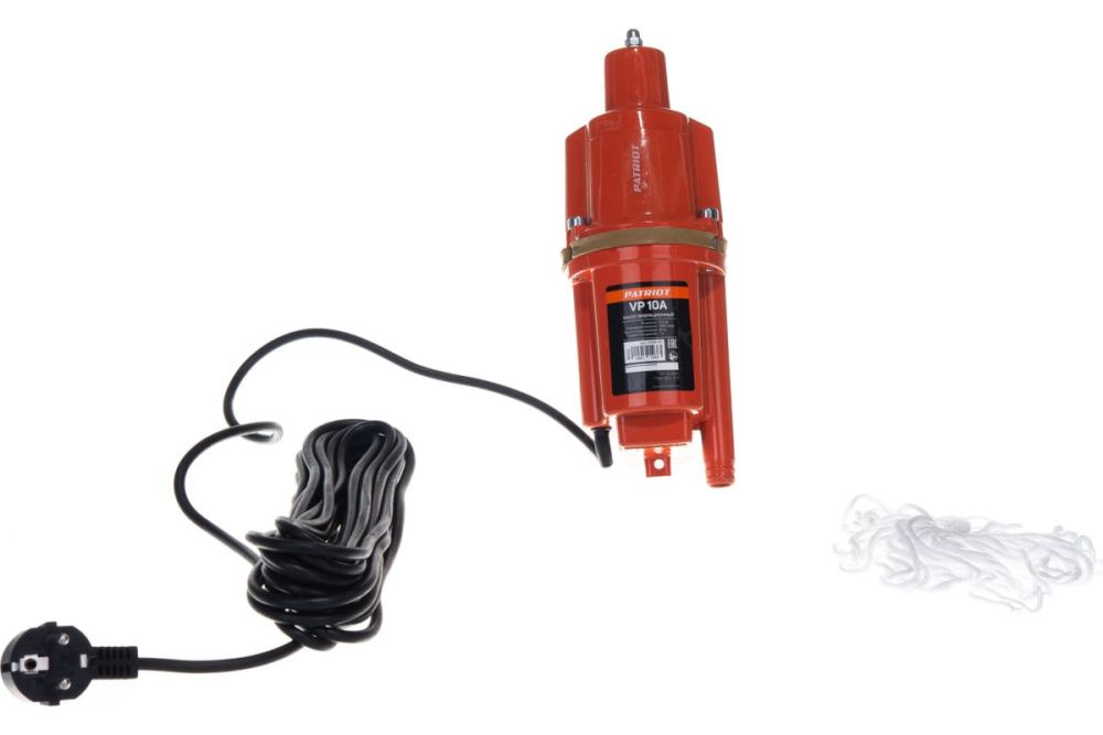 Насос вибрационный VP 10А, нижний забор, 300 Вт, 18 л/мин, H-60 м, D-96 мм PATRIOT