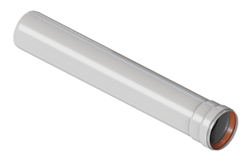 Труба алюм. окраш. белым Ø80, длина 0,50 м. (папа/мама) ROMMER