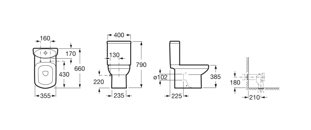 Унитаз Dama Senso напольный (чаша, без бачка) /Тосно ROCA