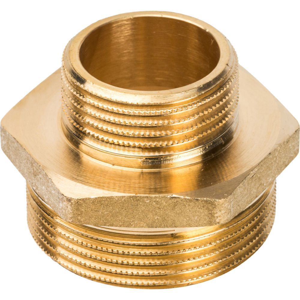 Ниппель НР-НР 1 1/2х1 (латунь) STOUT