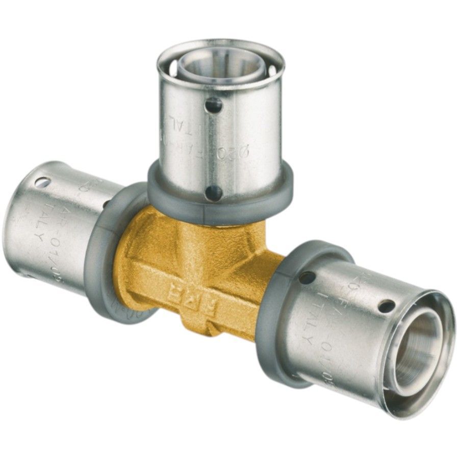 Тройник 20-20-20 латунь, пресс FAR