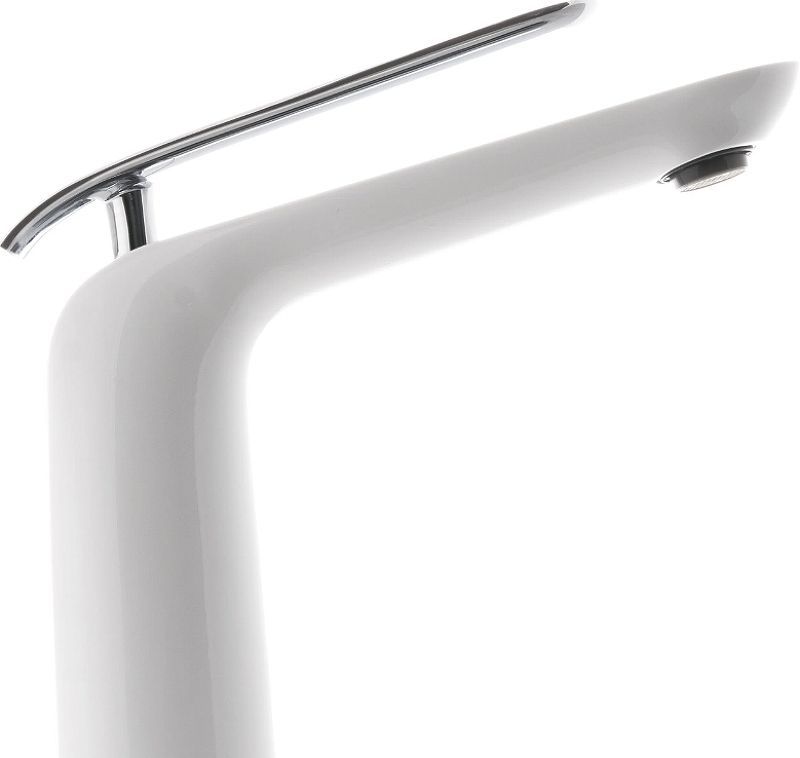 Смеситель для умывальника MELANGE, монолитный, высокий, хром/белый, LEMARK