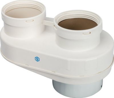 Элемент дымохода DN80/80 адаптер для подкл. разд. труб (совместимый Vaillant,Ptotherm New) STOUT