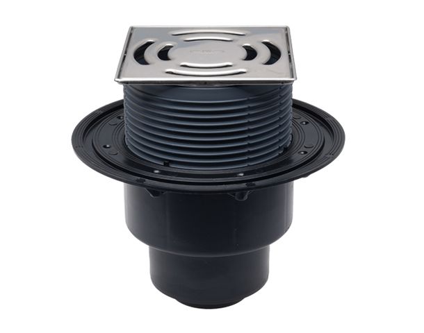 Трап сливной 105 × 105/50 мм вертикальный, черный ALCA PLAST