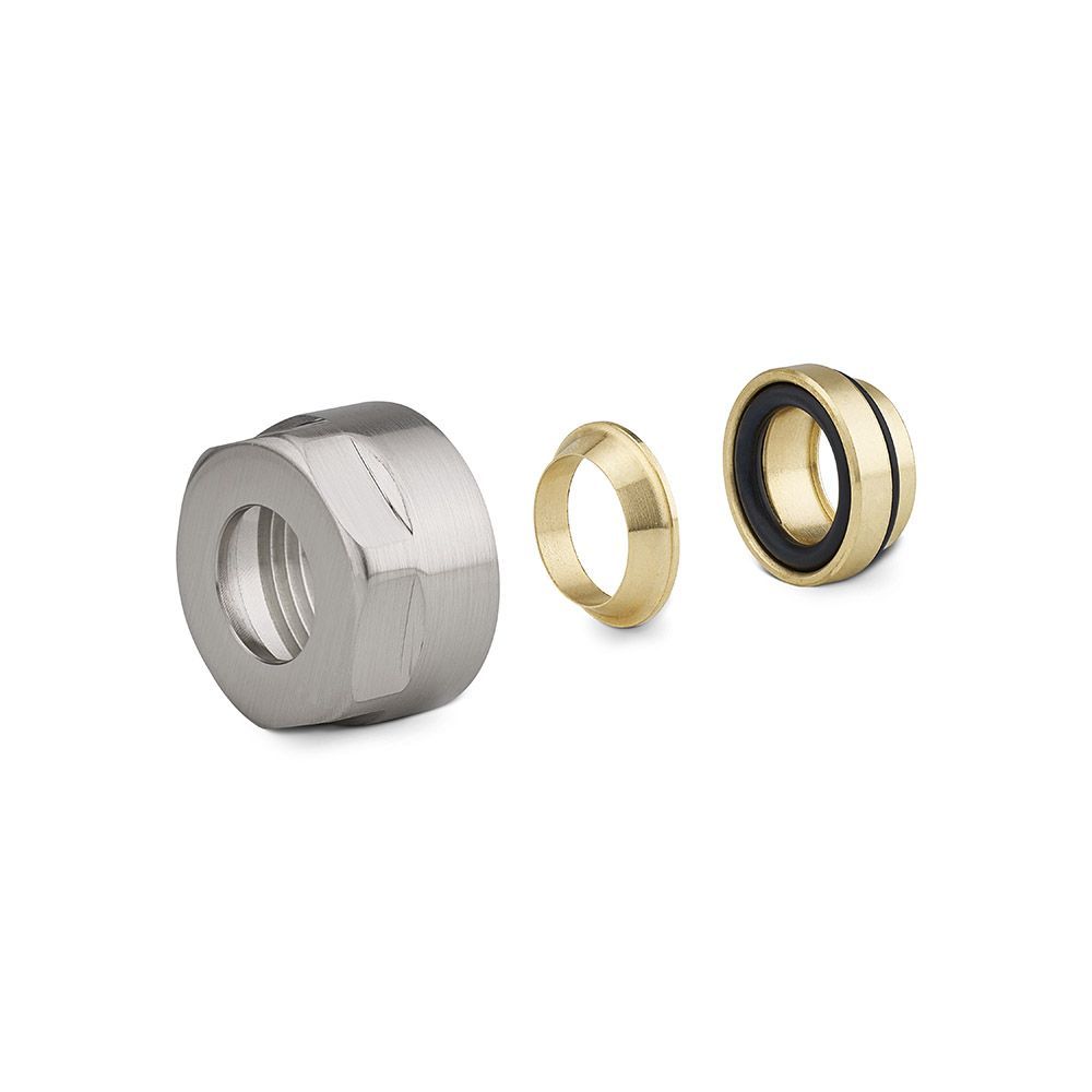 Соединение резьбозажим. 15 (резьба 3/4") матовый никель Varmega