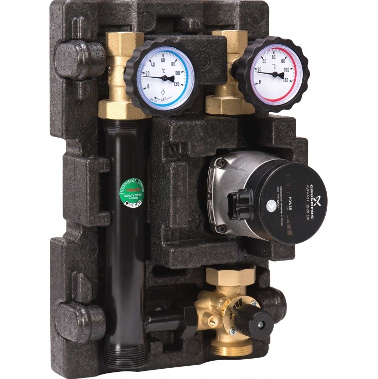 Насосно-смесительный модуль 1" с насосом Grundfos UPM3 HYBRID 25-70 MK DN25 ECO 2 Huch