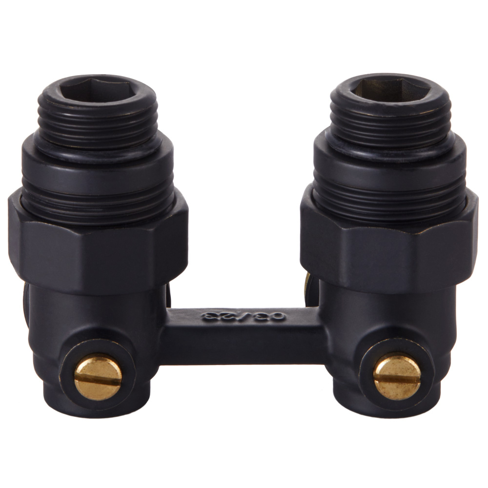 Узел нижнего подключения угловой 1/2"х3/4" EK (черный) под отвертку,  Royal Thermo