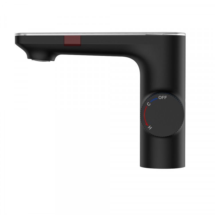 Смеситель на раковину MORANS сенсорный, с термостатом, черный матовый, BERGES