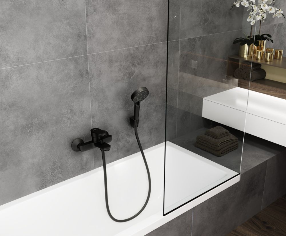Смеситель д/ван. Vernis Blend BM, однорычажный,черный матовый HANSGROHE