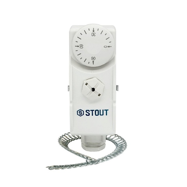 Термостат накладной механический с пружинным фиксатором 0-90°С STOUT